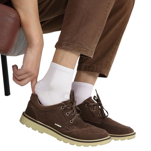 RZTT Merino Wool Socks for Men Athletic Low Cut Socks for Women 9-11 with Arch Support Breathable Soft Wool Ankle Socks,3 Pairs,Large,Brown