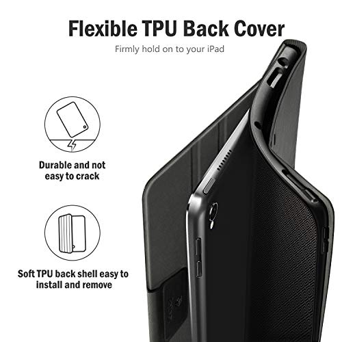 Antbox Case for iPad Pro 10.5 / iPad Air 3 with Built-in Pencil Holder Auto Sleep/Wake Function PU Leather Smart Cover for iPad Air 3 10.5 Inch 2019/iPad Pro 10.5 2017 (Black)