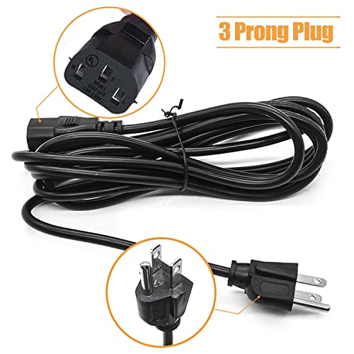 mankk 6Ft Universal AC Power Cord 10A 250V 16AWG 3 Prong Replacement Cable for Computer TV Monitor PC Laptop Printer M-I-039-1.8M
