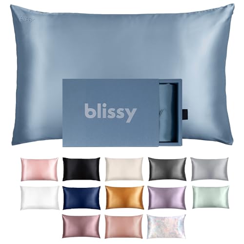 Blissy Silk Pillowcase - 100% Pure Mulberry Silk - 22 Momme 6A High-Grade Fibers - Silk Pillow Cover for Hair & Skin - Regular, Queen & King with Hidden Zipper (King, Pink)