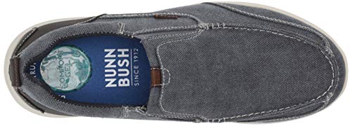 Nunn Bush Men's Conway Canvas Slip-ON MOC Toe Loafer, Gunmetal, 10.5