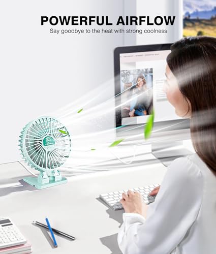JZCreater USB Desk Fan, Mini Fan Portable, 3 Speeds Desktop Table Cooling Fan, Plug in Power Fan, Rotation Strong Wind, Quiet Personal Small Fan for Home Desktop Office Travel Bedroom, Black (2Pack)
