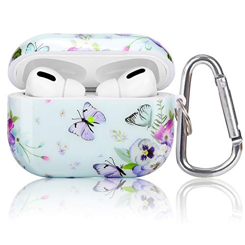 AirPods Pro 2nd Generation/1st Generation Case-KOREDA Cute Printed Design Hard Case for Airpods Pro 2, Shockproof Protective Cover for Airpods Pro (2023/2022/2019) with Keychain for Girls Women Men