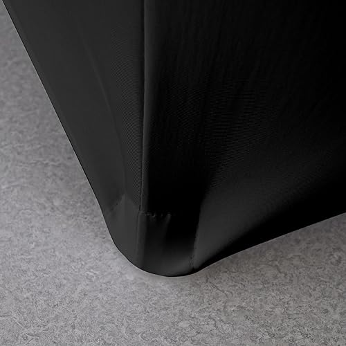 Gowinex 2 Pack 6FT White Spandex Tablecloth Stretch Fitted Table Cover for Rectangular Table Event, Wedding, Banquet and Parties