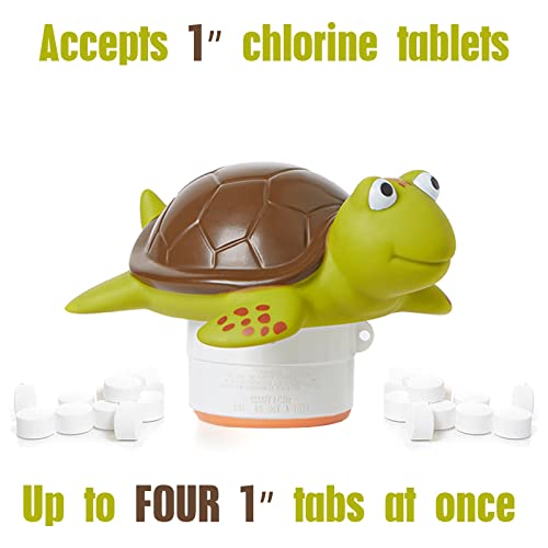 XY-WQ Turtle Chlorine Floater for 1" Tab ONLY, Mini Floating Pool Chlorine Dispenser