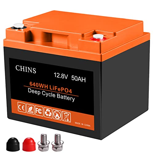 CHINS LiFePO4 Battery 12V 100Ah Lithium Battery | Built-in 100A BMS | 4500+ Cycles, Perfect for Golf Cart, Trolling Motor, Solar, Marine, RV, Home Energy Storage and Off-Grid etc.