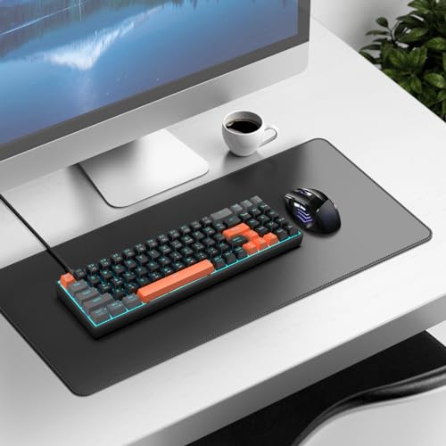 Odycle Wired Gaming Mechanical Keyboard, Portable LED Backlit Keyboard, 78 Keys 60% Mini Keyboard with Hot Swappable Red Switch, USB-A and Type-C Receiver for PC, Mac and All Type-C Devices, Black