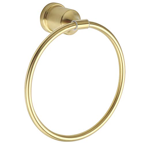 Alise Towel Rings for Bathroom,Hand Towel Holder Towel Hanger Wall Mount SUS304 Stainless Steel Towel Rack,Gold Finish GNM7001-G