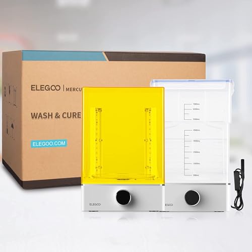 ELEGOO Mercury XS Bundle with Separate Wash and Cure Station for Large Resin 3D Printed Models, Compatible with Saturn and Mars LCD 3D Printers, with a Handheld UV Lamp
