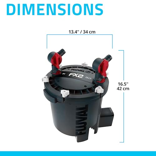 Fluval FX2 High Performance Canister Aquarium Filter - Multi-Stage Filtration, Built-in Powered Water Change System, and Basket-in-Basket Tray Design