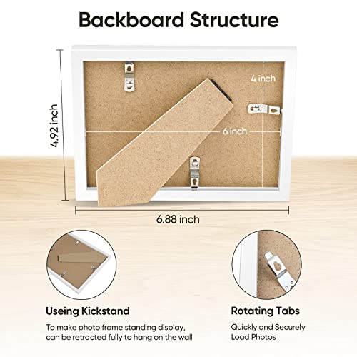 Nacial 4x6 Picture Frame, Black Picture Frames Display 3.5x5 Photos with Mat or 4x6 Without Mat, Photo Frames Collage for Wall and Table Mounting