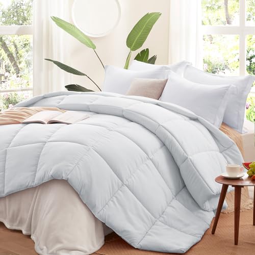 SunStyle Home Queen Comforter - Ivory Down Alternative Bedding Comforters Queen Size, All Season Duvet Insert, Lightweight Bed Comforter Soft Full Queen Size(90"x90"), Only Comforter