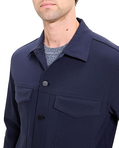 Theory Men's River Jacket in Neoteric Twill, Dark Navy, XS