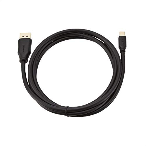 Amazon Basics Mini DisplayPort to DisplayPort Display Cable, 4Kx2K, Gold-Plated Plugs, 6 Foot, Black