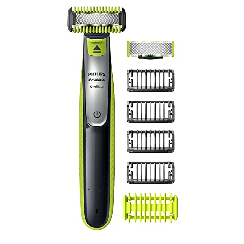 Norelco Philips OneBlade 360 with Connectivity Hybrid Face + Body, Electric Beard Trimmer, Shaver & Body Groomer with 360 Blade Tech, 1x360 Blade, 5-in-1 Comb, Body Kit, Travel Case, QP4631/90