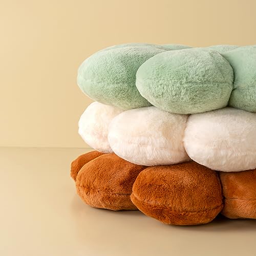 Flower Pillow Decorative Pillows Soft Daisy Pillow 17.7In Flower Shaped Pillow Floor Seating Custion for Reading, Couch and Room Dector (45CM/Beige)