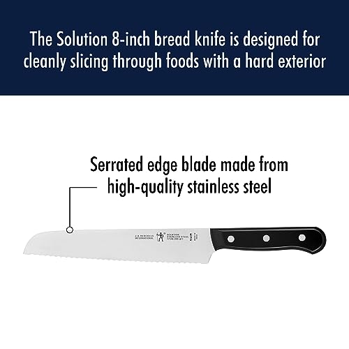 HENCKELS Solution Razor-Sharp 8-inch Bread Knife, Cake Knife, German Engineered Informed by 100+ Years of Mastery, Black/Stainless Steel
