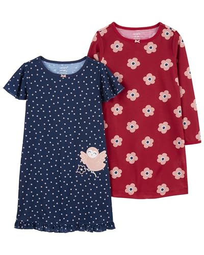 Carter's Girls' 2 Pk Gown Poly Nightgown (Wake Up Amazing, 4-5)