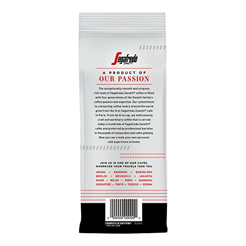 Segafredo Zanetti Ground Coffee – Made with Arabica Coffee – Light Roast, Silky Smooth with Floral Notes – Blend of Colombian and Sumatran Arabicas – Bright, Medium-Bodied – Brillante, 10oz Bag