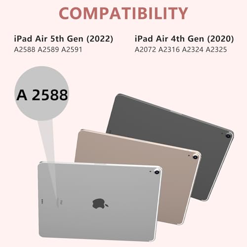 FUWANG Keyboard Case for iPad Air 11 inch (M2) 2024 & 10.9 inch for iPad Air 5th 4th Generation Case with Keyboard - Detachable Bluetooth Folio Cover for iPad Air 11 inch 2024/ Air 5th/4th, Champagne