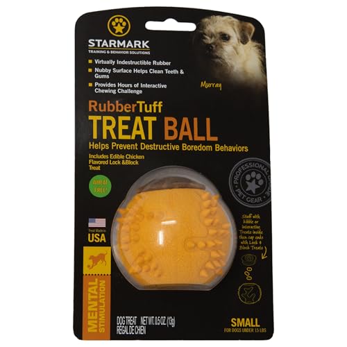 Starmark RubberTuff Treat Ball (Small), Orange