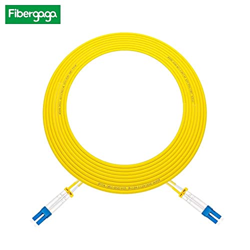 Fibergaga 0.5m(1.6ft) OS2 LC/UPC to LC/UPC Fiber Patch Cable Single Mode Fiber Duplex Length Option: 0.5M(1.6ft)-100M(328ft) 9/125µm 2.0mm Cable Diameter Fiber Optic Cable, OS1/OS2 Compatible