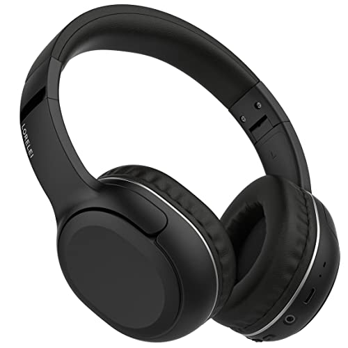 LORELEI B-C5 Wireless Headphones Bluetooth On-Ear Headset Bulit in microphone, 30H Playtime,BT 5.3 Lightweght Foldable Headphones for Tablet/Ipad/Travel/Kids/Teens/Adult (Space Black)