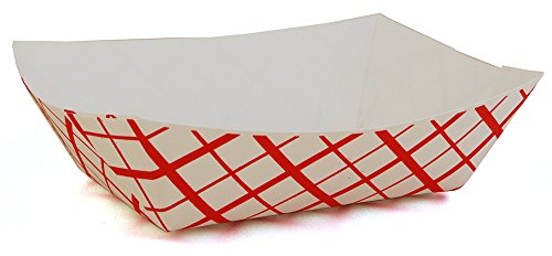 SNL 1lb Paper Food Trays, Durable, Made in USA. Holds Nachos, Fries, Hot Corn Dogs, Ice Cream and more. - 1 Pound Capacity, 250 Pack.