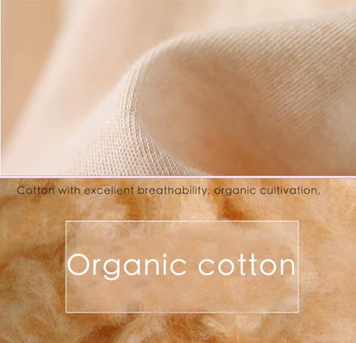 MOMSMENU Newborn Mittens No Scratch 100% Organic Cotton Mitts Baby Boy Girl Neutral With String 0-12 months 3 Packs Beige