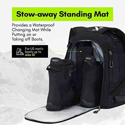 Extremus Ski Boot Bag, Waterproof Ski Boot Backpack to Organize Ski Boots, Helmet, Goggles, Gloves, Apparel, Large Capacity Ski Luggage for Adults & Youth