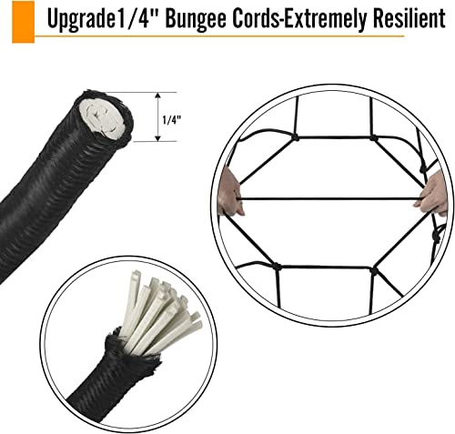 Seven Sparta 5’ x 7’ Bungee Cargo Net Stretches to 10' x 14' for Truck Bed, Pickup Bed, Trailer, Trunk, SUV with 16 Bonus D Clip Carabiners Car Organizer Net for Large Loads (Black)