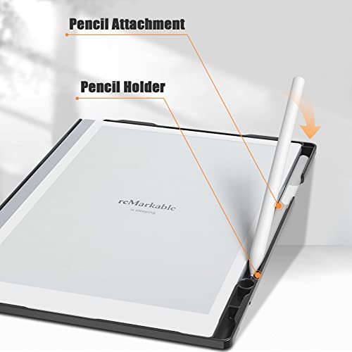 E NET-CASE Case for Remarkable 2 Tablet 10.3 inch (2020 Released) - New Upgraded Design 360 Degree Rotating Stand Cover for Remarkable 2 Digital Paper with Pencil Holder (Black)