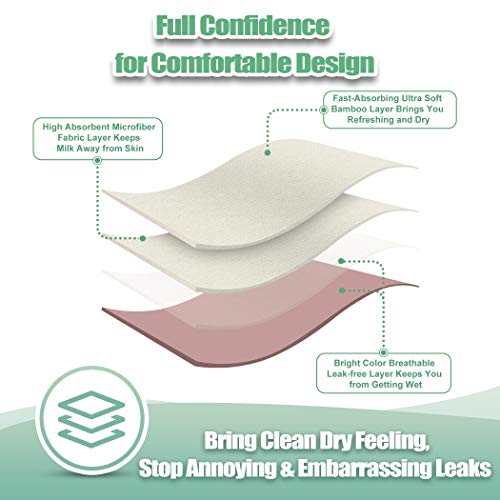 wegreeco Nursing Breast Pads (14 Pack) + Laundry Bag & Travel Storage Bag, 4.7 inch Option - Washable & Reusable Breastfeeding Nursing Pads (Mild, Large)