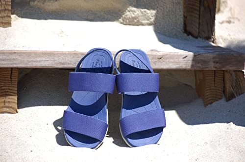 Dearfoams womens Original Comfort Sloane Backstrap Casual Open Toe Sandal, Black, 6 US