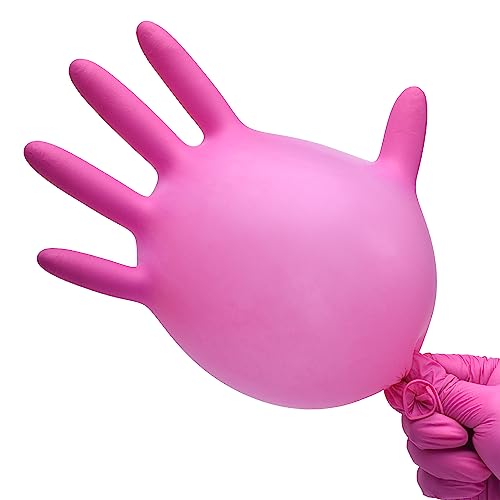 SwiftGrip Powder-Free Nitrile Gloves, X-Small, 50ct Box - 3-mil, Disposable, Latex-Free, for Kitchen, Cleaning, Estheticians, Hair Stylist - Pink/Fuchsia