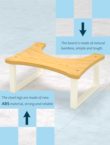 REGIS Toilet Stool for Adults, Bathroom Toilet Potty Stool with Non-Slip Mat for Adults Children, Original Simple Design Healthy Portable Adult Toilet Poop Stool (Black, 6.5")