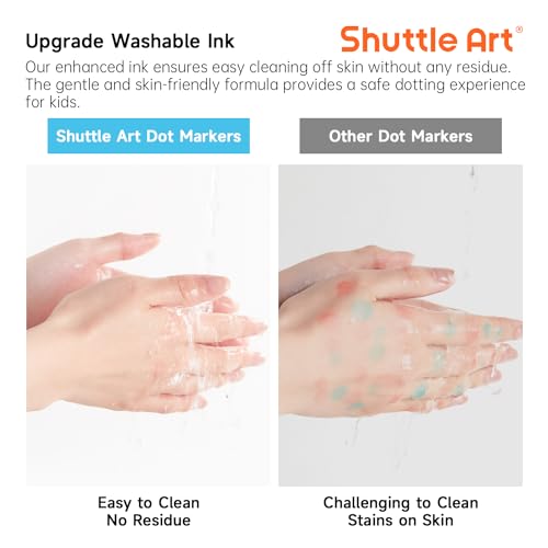 Shuttle Art Dot Markers, 15 Colors Washable Markers for Toddlers,Bingo Daubers Supplies Kids Preschool Children, Non Toxic Water-Based