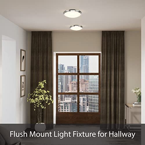 Aspen Creative 63014-2A, 2-Light Flush Mount Ceiling Light Fixture, Transitional Design in Dark Bronze Finish, White Alabaster Glass Diffuser, 13-1/8" Diameter