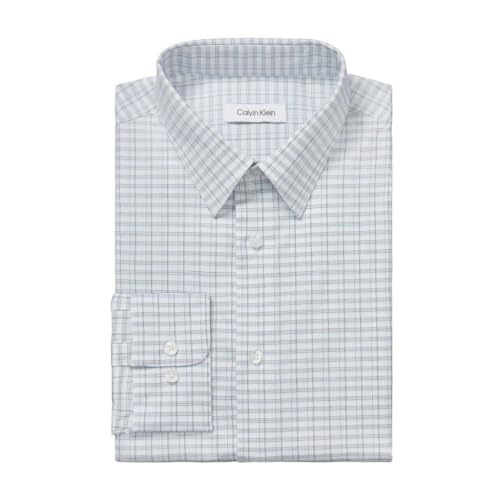 Calvin Klein Men's Dress Shirt Non Iron Stretch Slim Fit Check