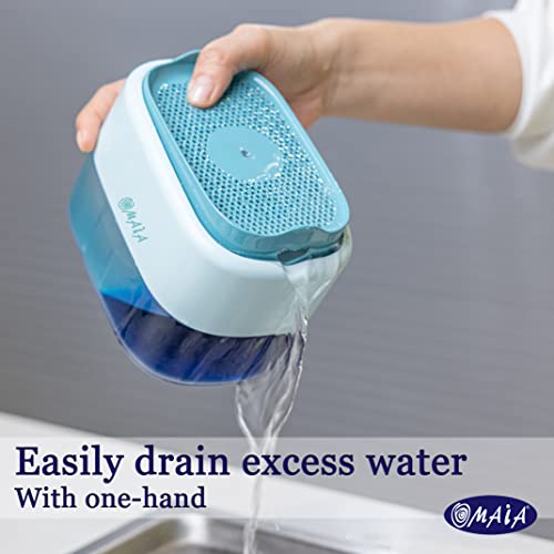 OMAIA Dish soap Dispenser for Sink - Blue - Sink Countertop Organizer - Soap Dispenser with Sponge Holder
