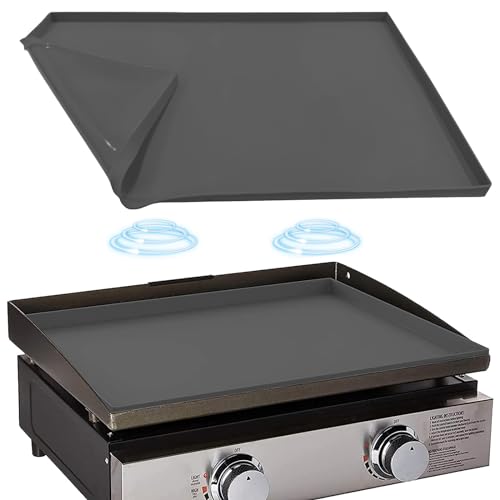 Upgraded Silicone Griddle Mat Cover for Blackstone 22 Inch, Polished Bottom Surface, Heavy Duty Food Grade Silicone Protective Grill Cover, All Season Blackstone Griddle Accessories (Gray)