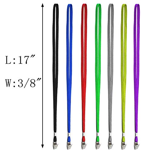 Bird Fiy® 50 Pcs Lanyard Bulldog Clip 32-inch Flat Braid Neck Lanyard for Id Cards/badges (Black)
