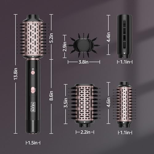 SKIMI Blow Dry Brush Hair Dryer Brush, 110000RPM High-Speed Hot Air Styler, for Fast Drying Curling Volumizing Straightening & Styling, Black & Pink