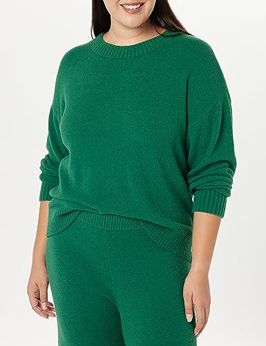 The Drop Women's Carter Super Soft Essential Crewneck Sweater, Malachite Green, 5X, Plus Size