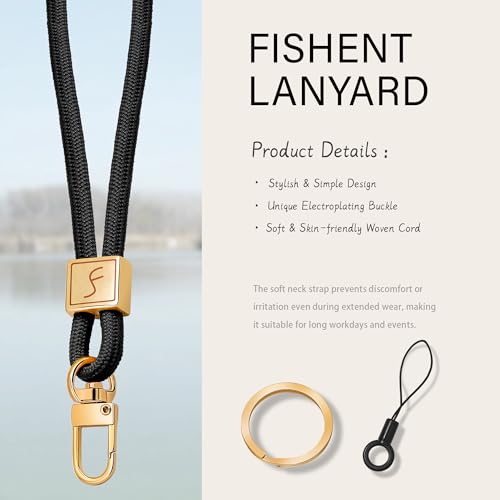 Fishent Lanyard, Cute Neck Lanyards for Keys ID Badges Holder Teacher Lanyard, Keychain Key Lanyard with Safety Breakaway Buckle for Women Men Car Key Phone Wallet Whistle (Pink)