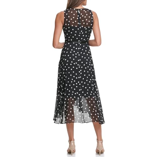 Tommy Hilfiger Sleeveless Pretty Woman Dot Chiffon Maxi Black/Ivory 2 2