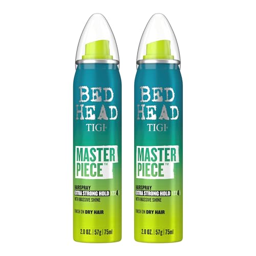 Bead Head by TIGI Masterpiece Shiny Hairspray with Strong Hold - For All Hair Types - Extra Strong Hold & Shiny Finish - Use on Dry Hair - Premium Hair Care Products for Women & Men - 2.0 oz (2 Pack)