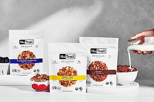 NuTrail Nut Granola Cereal, Variety Pack, No Sugar Added, Keto, Low Carb, Gluten Free, Grain Free, Healthy Breakfast 8 oz. 3 Count