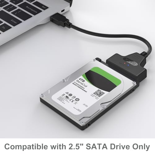 EYOOLD SATA to USB 3.0 Adapter Cable for 2.5 inch Hard Drive HDD/SSD Data Transfer, External Hard Drive Converter Support UASP (Black)