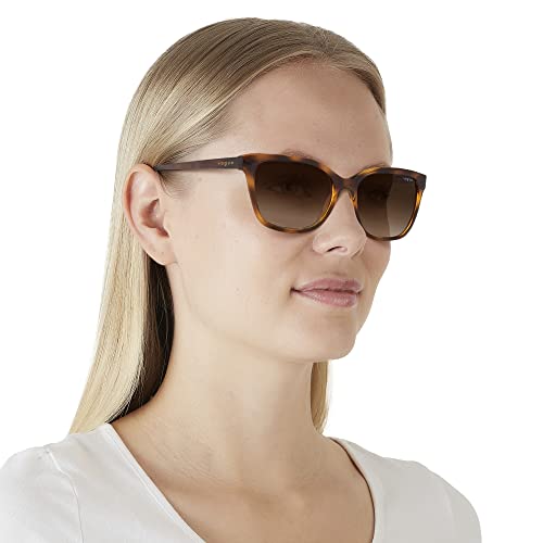 Vogue Eyewear Woman Sunglasses Dark Havana Frame, Brown Gradient Lenses, 54MM